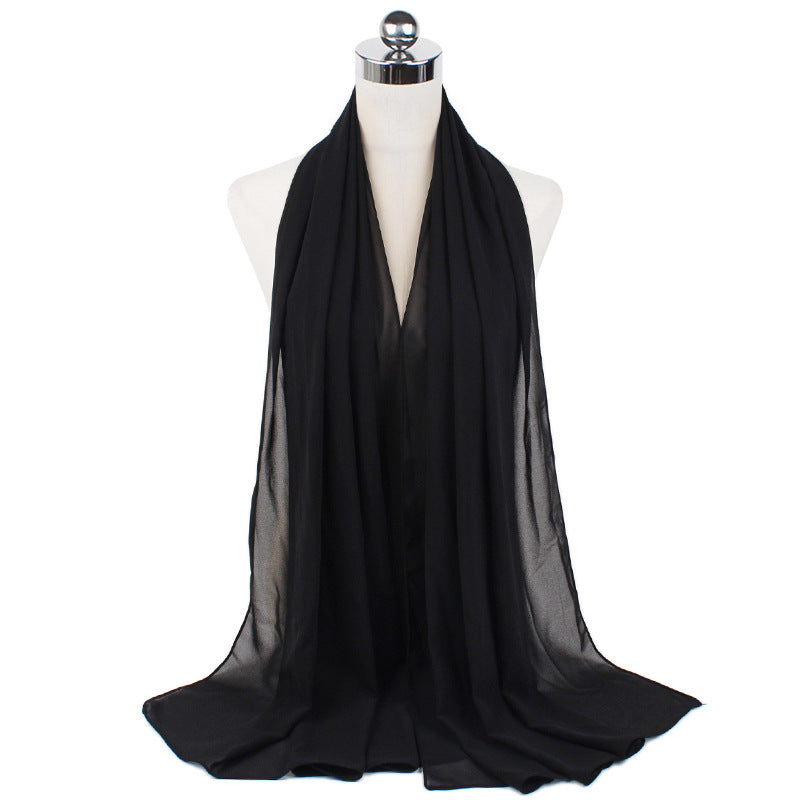 Chiffon Hijab Scarf – Monochrome Pearl 70x180cm