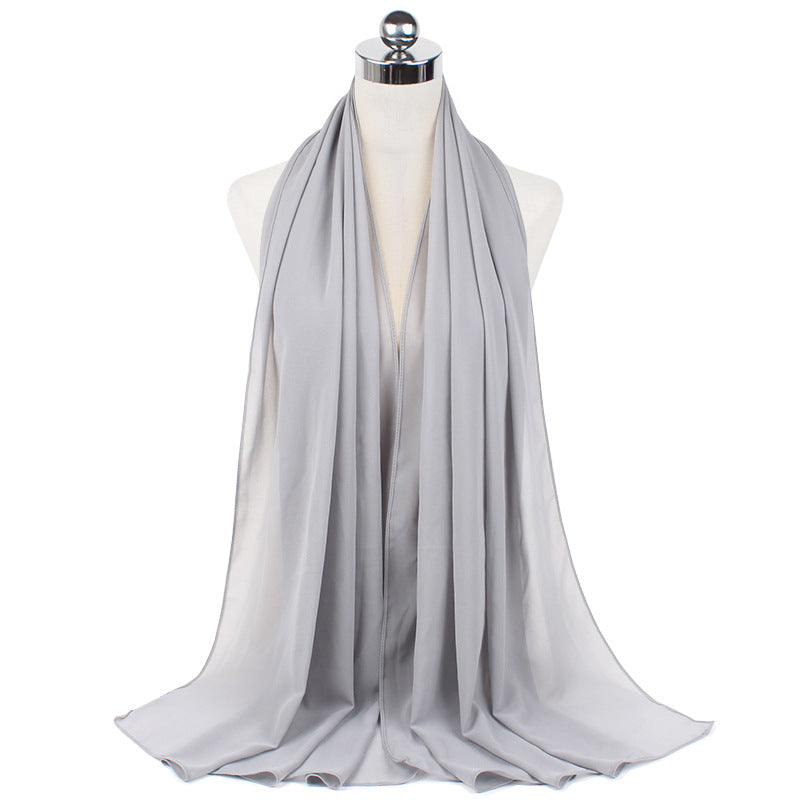 Chiffon Hijab Scarf – Monochrome Pearl 70x180cm