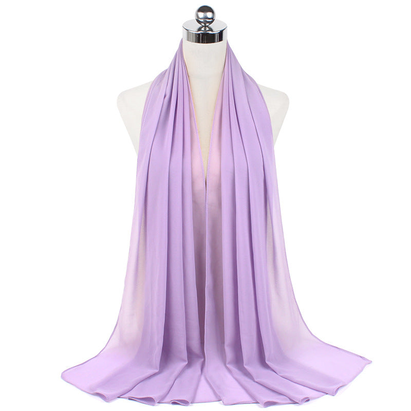 Chiffon Hijab Scarf – Monochrome Pearl 70x180cm