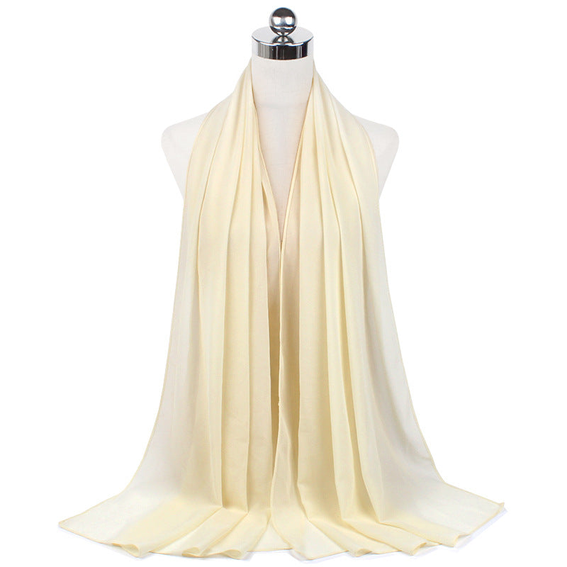 Chiffon Hijab Scarf – Monochrome Pearl 70x180cm