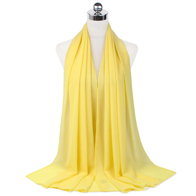 Chiffon Hijab Scarf – Monochrome Pearl 70x180cm
