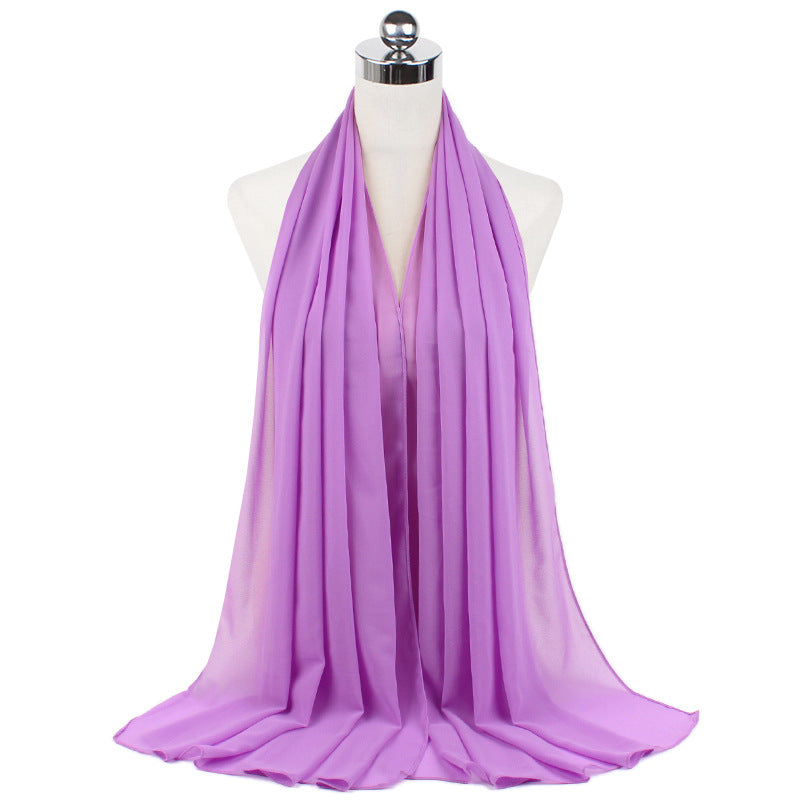 Chiffon Hijab Scarf – Monochrome Pearl 70x180cm