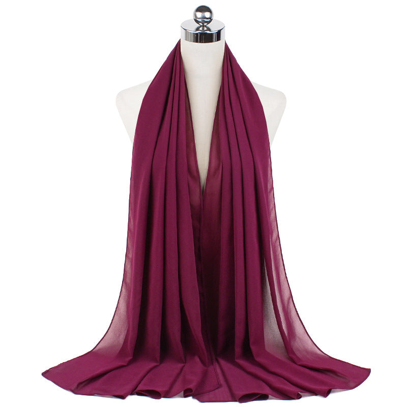 Chiffon Hijab Scarf – Monochrome Pearl 70x180cm