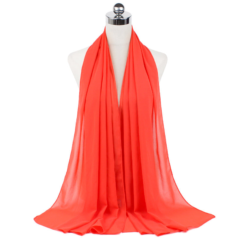Chiffon Hijab Scarf – Monochrome Pearl 70x180cm