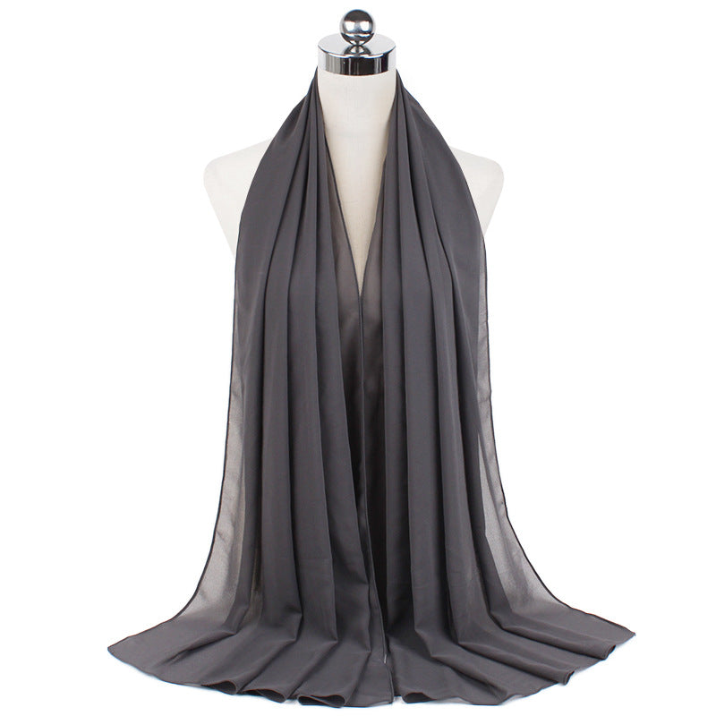 Chiffon Hijab Scarf – Monochrome Pearl 70x180cm