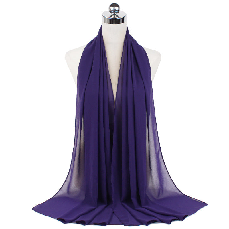 Chiffon Hijab Scarf – Monochrome Pearl 70x180cm