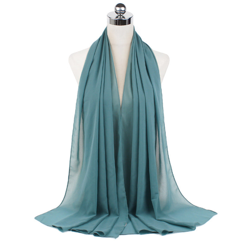Chiffon Hijab Scarf – Monochrome Pearl 70x180cm
