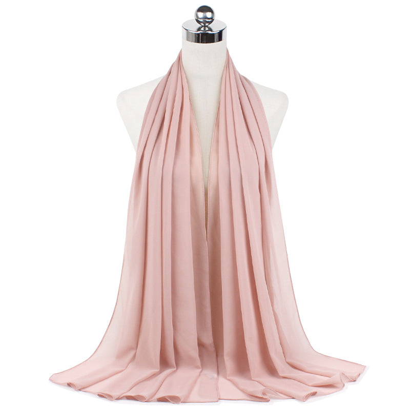 Chiffon Hijab Scarf – Monochrome Pearl 70x180cm