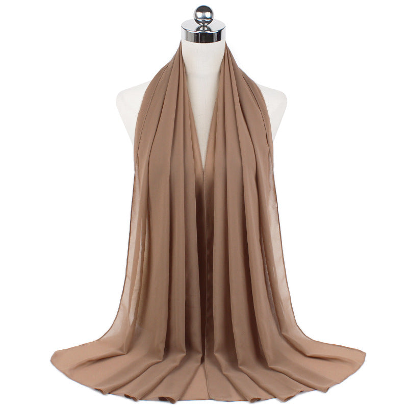 Chiffon Hijab Scarf – Monochrome Pearl 70x180cm