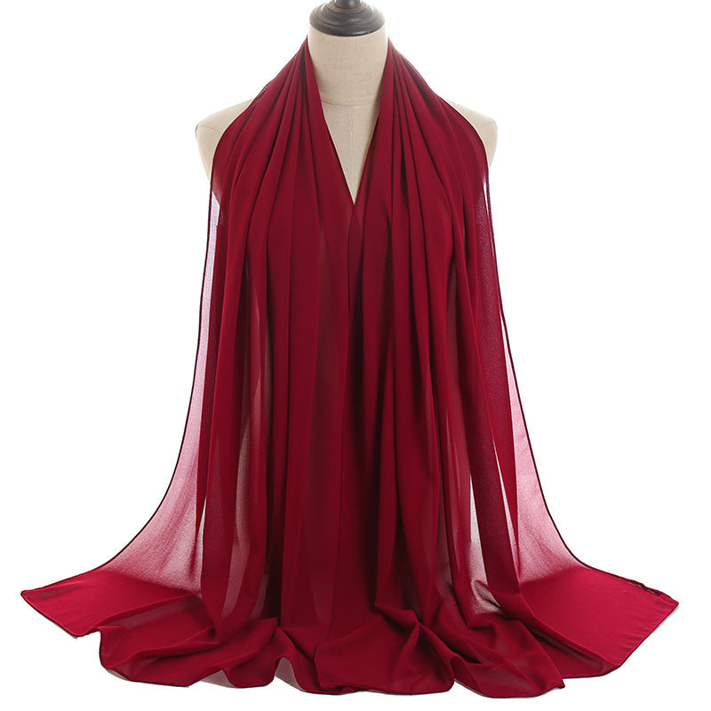 Chiffon Hijab Scarf – Monochrome Pearl 70x180cm