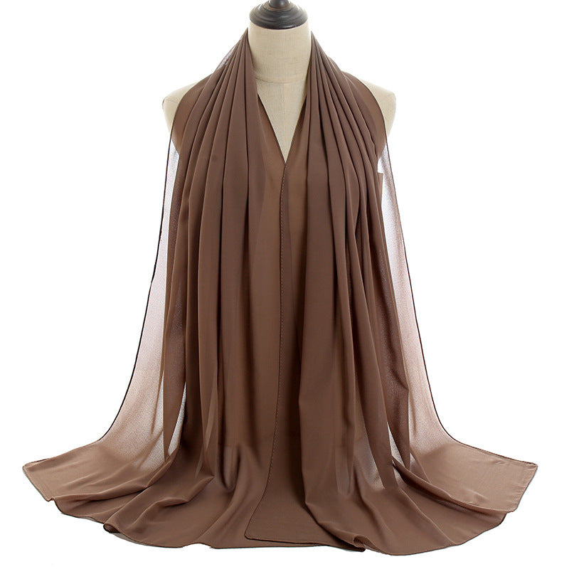 Chiffon Hijab Scarf – Monochrome Pearl 70x180cm