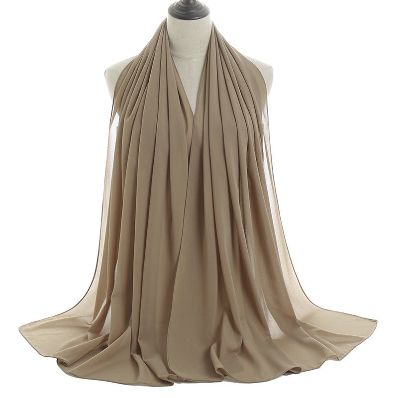 Chiffon Hijab Scarf – Monochrome Pearl 70x180cm