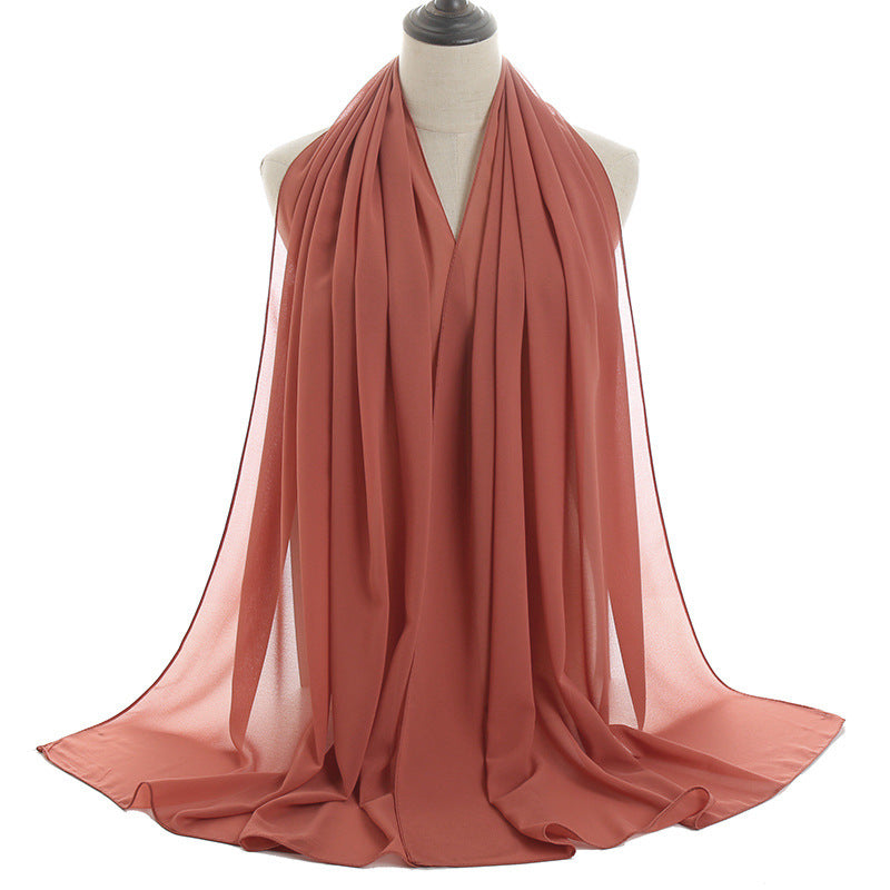 Chiffon Hijab Scarf – Monochrome Pearl 70x180cm