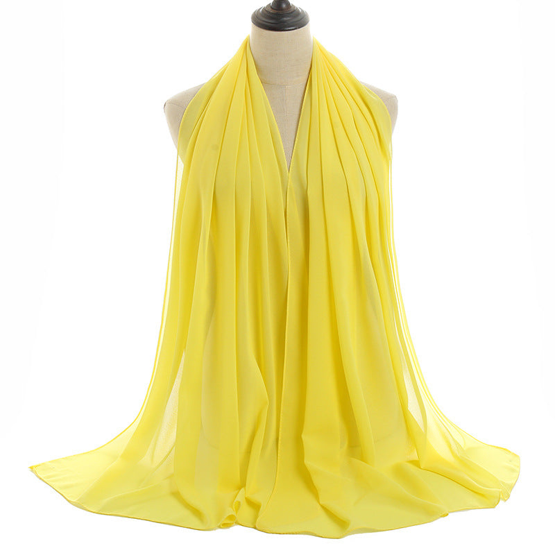 Chiffon Hijab Scarf – Monochrome Pearl 70x180cm