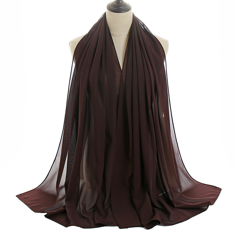 Chiffon Hijab Scarf – Monochrome Pearl 70x180cm
