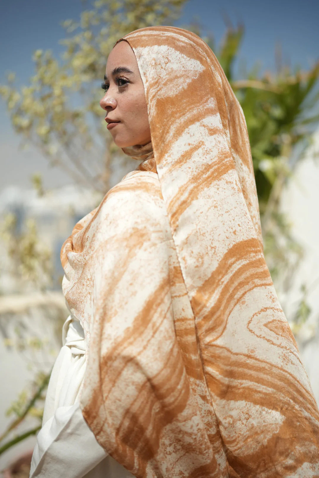 Satin Printed Hijab | Luxury Satin Shawl Headscarf
