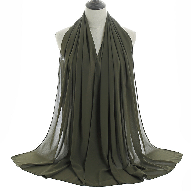 Chiffon Hijab Scarf – Monochrome Pearl 70x180cm