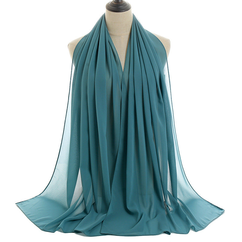Chiffon Hijab Scarf – Monochrome Pearl 70x180cm